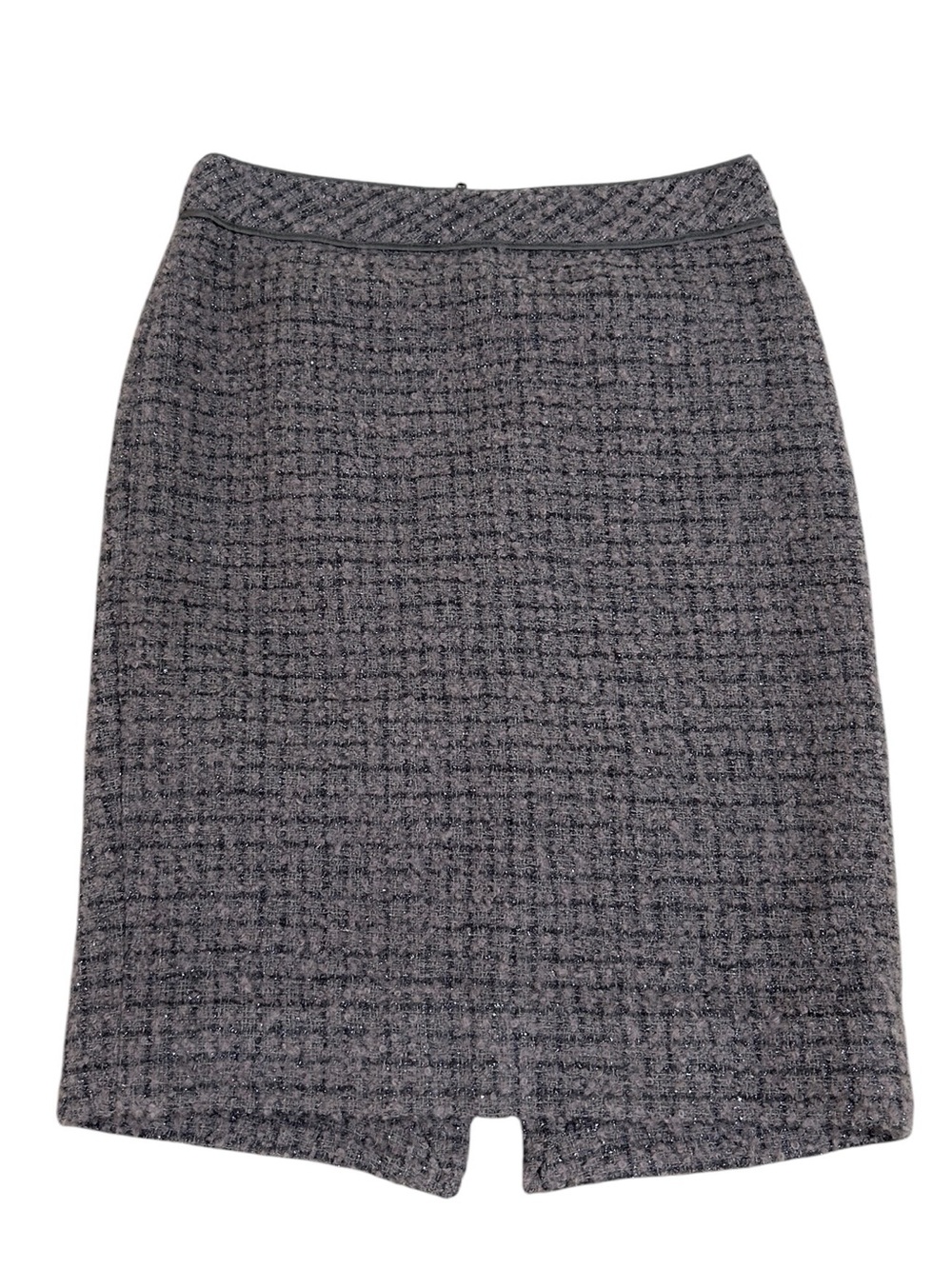 J. Crew Gray taupe metallic wool blend Tweed Boucle lined Pencil Skirt size 2